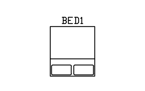 Bed, king sembolünün önizlemesi, blok ARCH_BED_KING