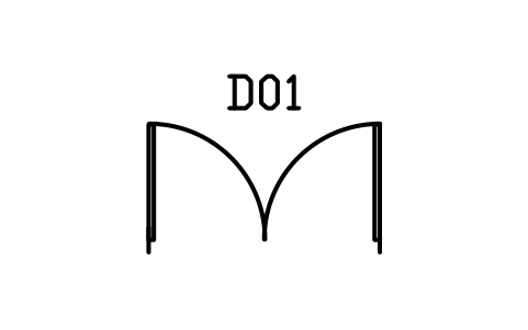Door, double swing sembolünün önizlemesi, blok ARCH_DOOR_DOUBLE