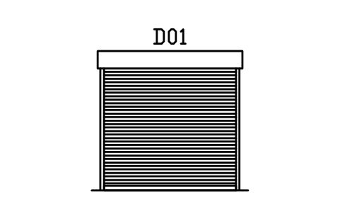 Door elevation, roller shutter sembolünün önizlemesi, blok ARCH_ELEV_DOOR_SHUTTER