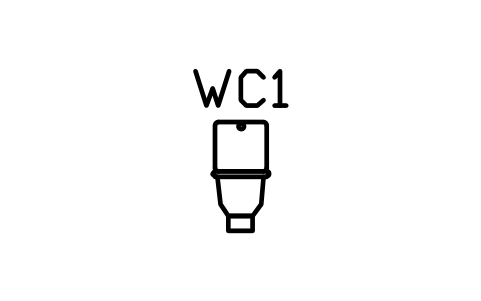 WC, floor-mounted, front view sembolünün önizlemesi, blok ARCH_ELEV_WC_FRONT