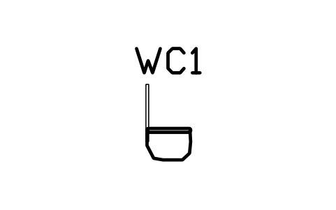 WC, wall-hung, side view sembolünün önizlemesi, blok ARCH_ELEV_WC_HUNG_SIDE