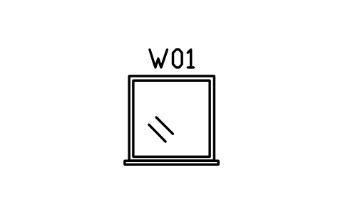 Window elevation, fixed sembolünün önizlemesi, blok ARCH_ELEV_WIN_FIXED