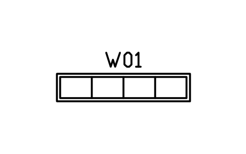 Window elevation, clerestory strip sembolünün önizlemesi, blok ARCH_ELEV_WIN_STRIP
