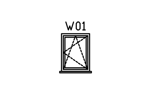 Window elevation, tilt and turn sembolünün önizlemesi, blok ARCH_ELEV_WIN_TILTTURN