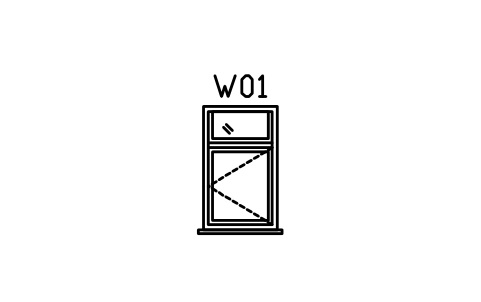 Window elevation, with transom sembolünün önizlemesi, blok ARCH_ELEV_WIN_TRANSOM