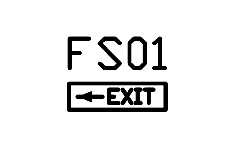 Exit sign, arrow left sembolünün önizlemesi, blok ARCH_EXIT_SIGN_LEFT