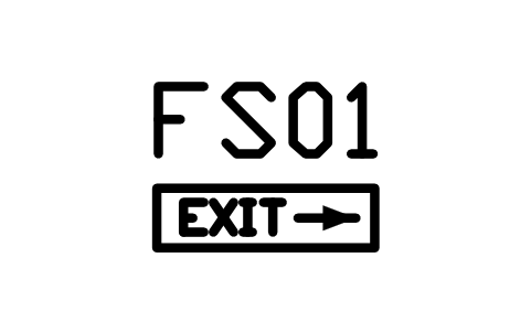 Exit sign, arrow right sembolünün önizlemesi, blok ARCH_EXIT_SIGN_RIGHT
