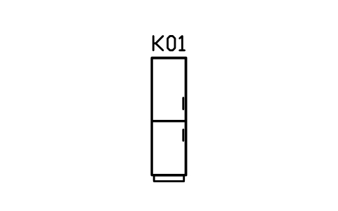 Tall larder unit 600 x 2150 sembolünün önizlemesi, blok ARCH_KITEL_TALL600