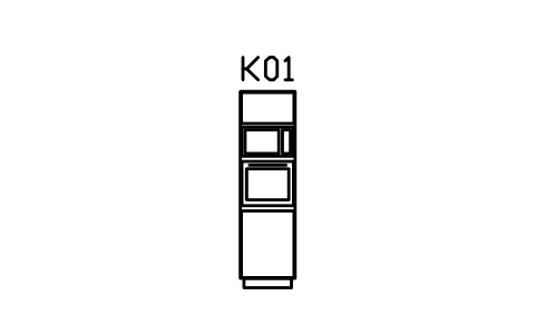 Tall unit with oven and microwave sembolünün önizlemesi, blok ARCH_KITEL_TALL_OVEN