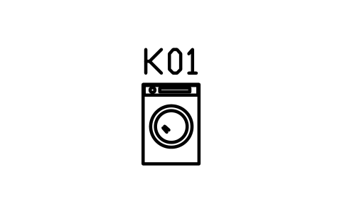 Washing machine, front view sembolünün önizlemesi, blok ARCH_KITEL_WASHER
