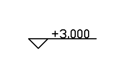Level mark sembolünün önizlemesi, blok ARCH_MARK_LEVEL