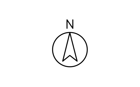 North arrow sembolünün önizlemesi, blok ARCH_NORTH_ARROW