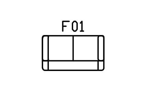 Sofa, two seater sembolünün önizlemesi, blok ARCH_SOFA_2