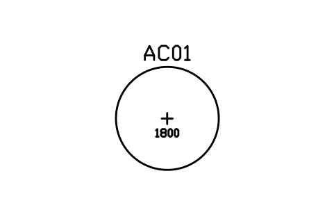 Wheelchair turning circle, 1800 sembolünün önizlemesi, blok ARCH_TURNING_CIRCLE_1800