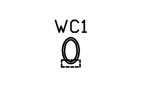 WC, wall-hung sembolünün önizlemesi, blok ARCH_WC_WALLHUNG