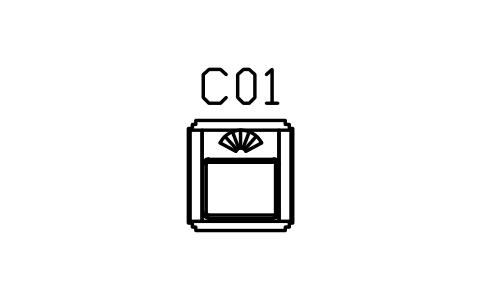 Preview of the Armchair, stepped arms, fan back symbol, block DEC_ARMCHAIR_FAN