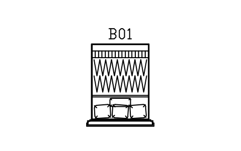 Preview of the Bed, stepped head, double, 1400 x 2000 symbol, block DEC_BED_1400