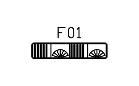 Preview of the Bookcase, stepped, 1800 x 380 symbol, block DEC_BOOKCASE_1800