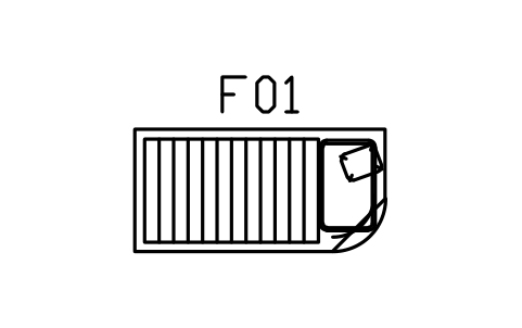 Preview of the Chaise longue, curved head, 1800 symbol, block DEC_CHAISE_1800