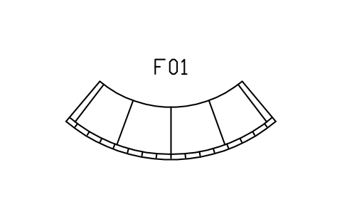 Sofa, gebogene Mondsichel, 3400-Symbol, Block DEC_CRESCENT_3400