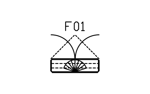 Preview of the Display cabinet, glass, fan crown, 1400 symbol, block DEC_DISPLAY_1400
