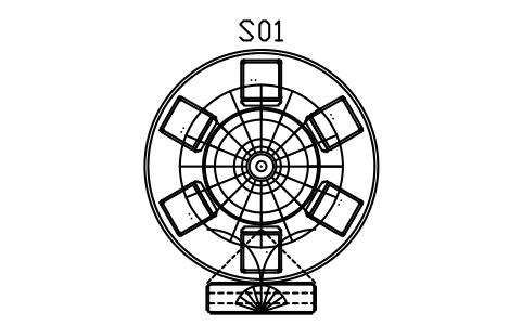 Preview of the Dining set, round table, 3600 x 3600 symbol, block DEC_SET_DINING_ROUND