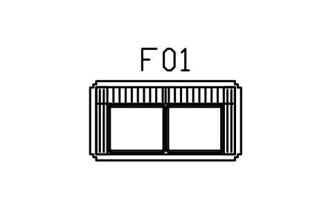 Preview of the Sofa, channel back, two seater symbol, block DEC_SOFA_2