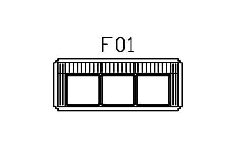 Preview of the Sofa, channel back, three seater symbol, block DEC_SOFA_3