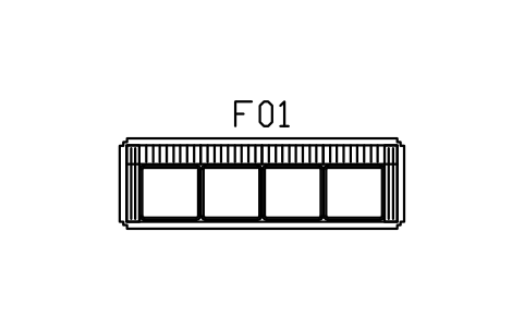 Preview of the Sofa, channel back, four seater symbol, block DEC_SOFA_4