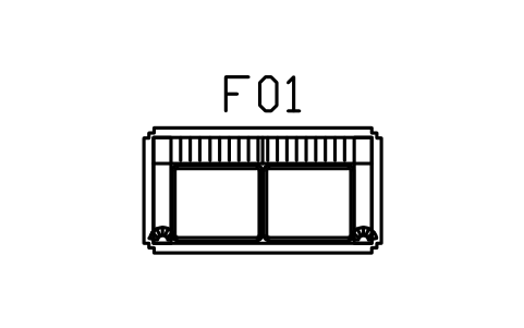 Preview of the Sofa, fan arms, two seater symbol, block DEC_SOFA_FAN_2