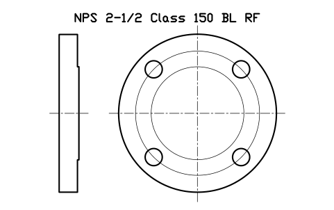 NPS 2-1/2 Class 150 BL RF sembolünün önizlemesi, blok FLG_B165_BL_150_2.5