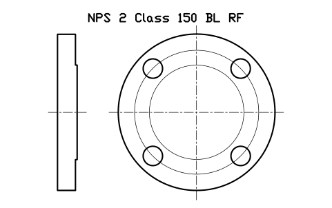 NPS 2 Class 150 BL RF sembolünün önizlemesi, blok FLG_B165_BL_150_2