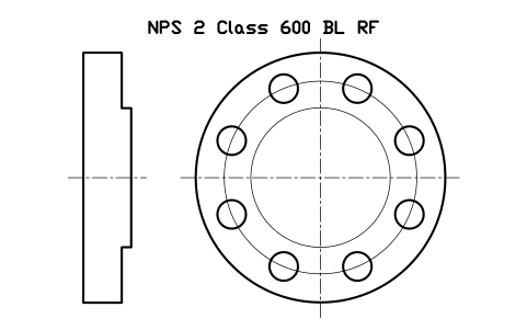 NPS 2 Class 600 BL RF sembolünün önizlemesi, blok FLG_B165_BL_600_2