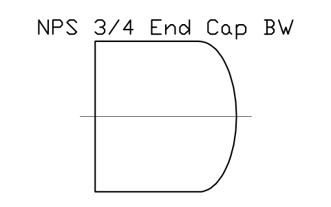 NPS 3/4 End Cap BW sembolünün önizlemesi, blok FIT_B169_CAP_0.75