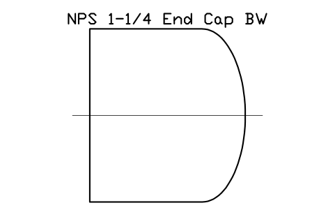 NPS 1-1/4 End Cap BW sembolünün önizlemesi, blok FIT_B169_CAP_1.25