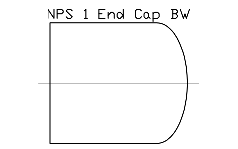 NPS 1 End Cap BW sembolünün önizlemesi, blok FIT_B169_CAP_1