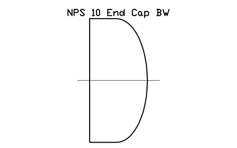 NPS 10 End Cap BW sembolünün önizlemesi, blok FIT_B169_CAP_10
