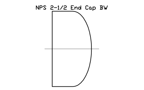 NPS 2-1/2 End Cap BW sembolünün önizlemesi, blok FIT_B169_CAP_2.5