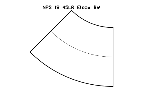 NPS 18 45LR Elbow BW sembolünün önizlemesi, blok FIT_B169_ELB45LR_18