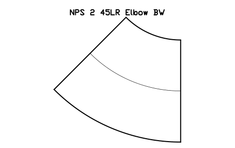 NPS 2 45LR Elbow BW sembolünün önizlemesi, blok FIT_B169_ELB45LR_2