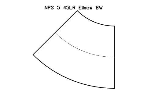 NPS 5 45LR Elbow BW sembolünün önizlemesi, blok FIT_B169_ELB45LR_5