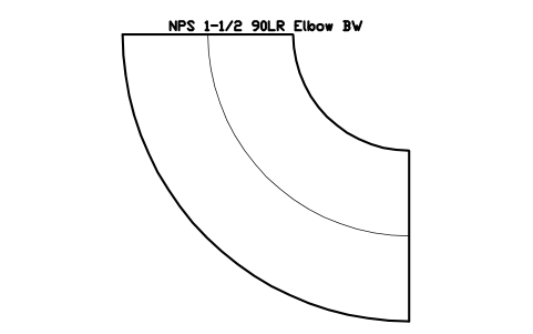 NPS 1-1/2 90LR Elbow BW sembolünün önizlemesi, blok FIT_B169_ELB90LR_1.5