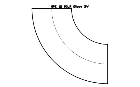 NPS 12 90LR Elbow BW sembolünün önizlemesi, blok FIT_B169_ELB90LR_12