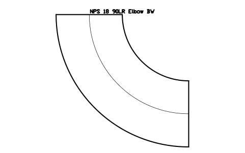 NPS 18 90LR Elbow BW sembolünün önizlemesi, blok FIT_B169_ELB90LR_18