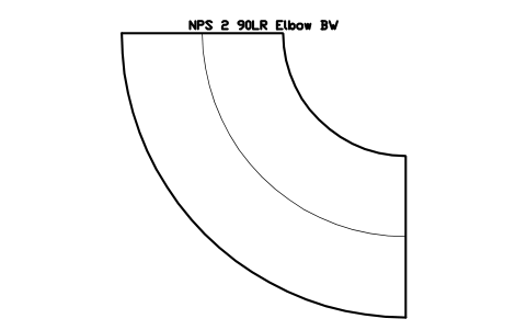 NPS 2 90LR Elbow BW sembolünün önizlemesi, blok FIT_B169_ELB90LR_2