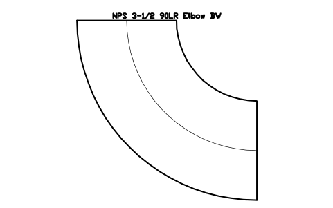 NPS 3-1/2 90LR Elbow BW sembolünün önizlemesi, blok FIT_B169_ELB90LR_3.5