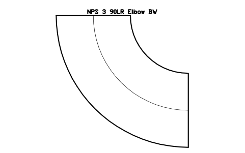 NPS 3 90LR Elbow BW sembolünün önizlemesi, blok FIT_B169_ELB90LR_3