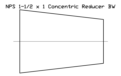 NPS 1-1/2 x 1 Concentric Reducer BW sembolünün önizlemesi, blok FIT_B169_REDC_1.5X1