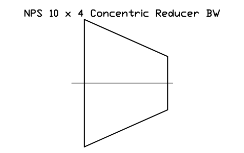 NPS 10 x 4 Concentric Reducer BW sembolünün önizlemesi, blok FIT_B169_REDC_10X4
