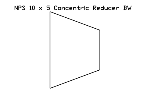 NPS 10 x 5 Concentric Reducer BW sembolünün önizlemesi, blok FIT_B169_REDC_10X5